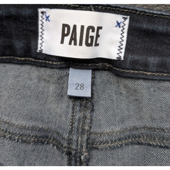 PAIGE Women Short Jimmy Jimmy Dark Wash Cuffed Denim Mid Rise Size 28 - Picture 10 of 10